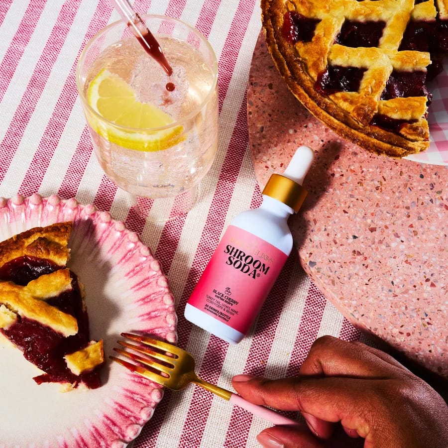 Shroom Soda with a cherry pie
